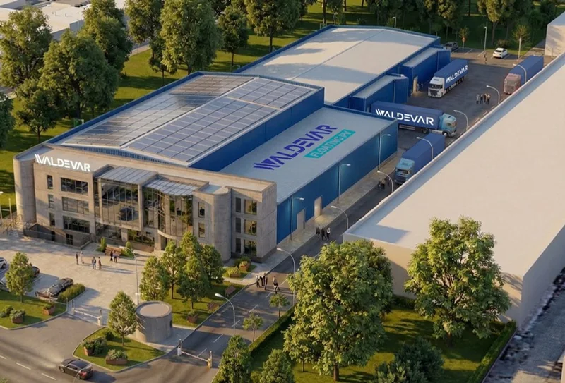 Rendering of the WALDEVAR Floating PV factory in Bucharest