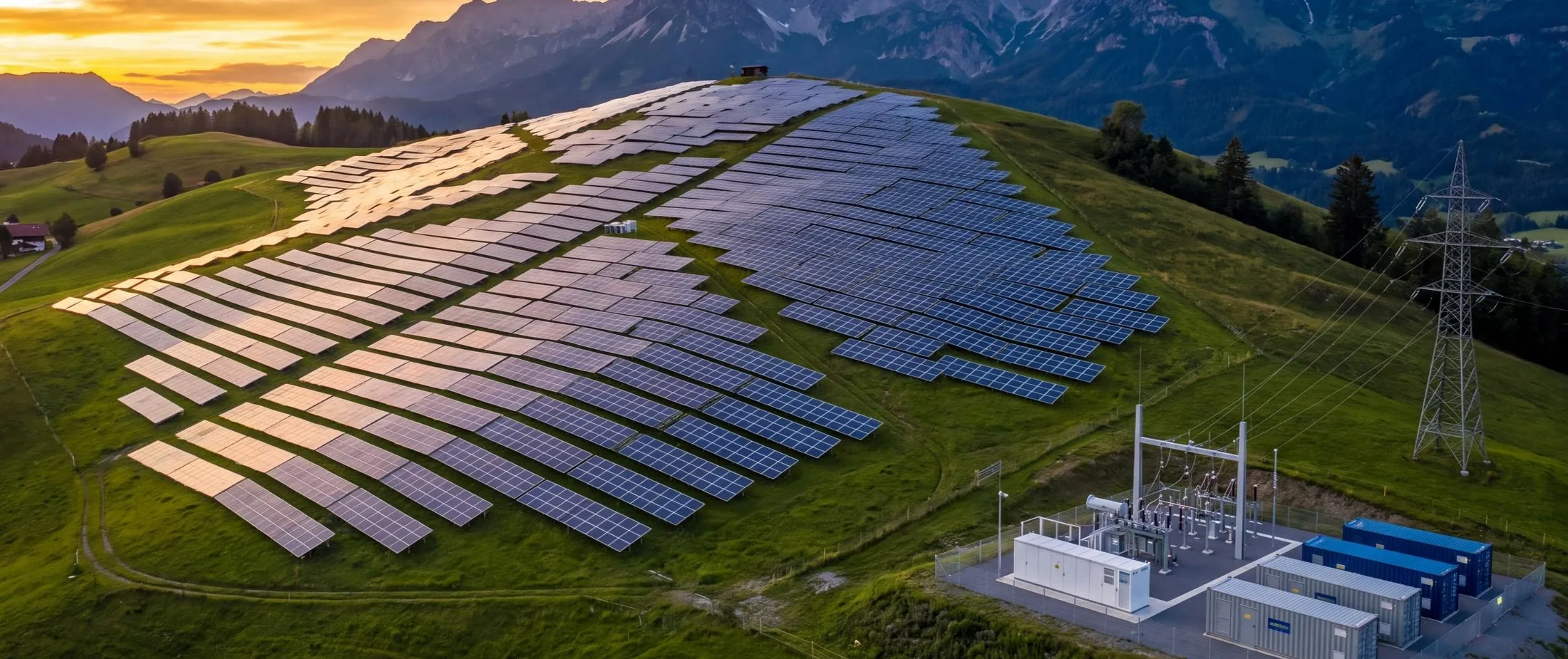 Utility-scale PV plant and substation