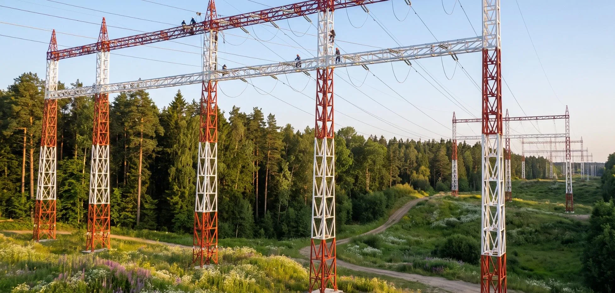 High-voltage overhead line towers