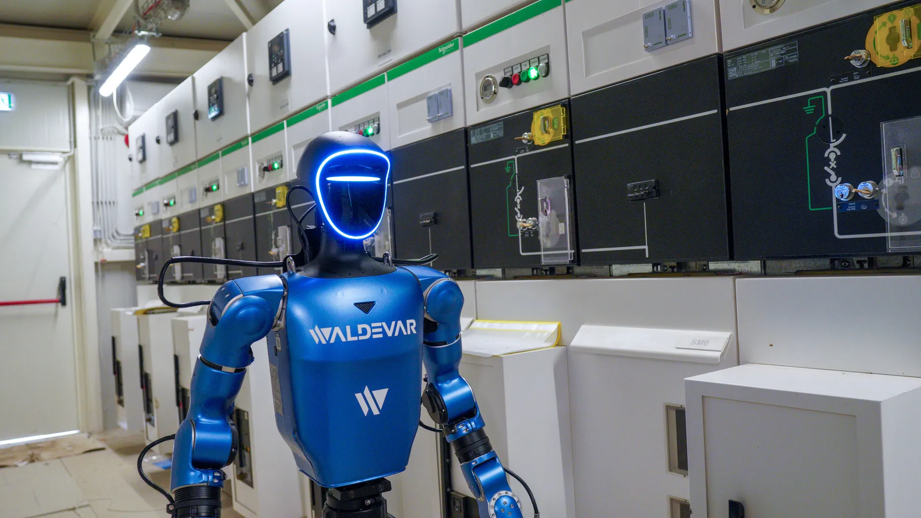 Humanoid inspection robot in a switchgear room